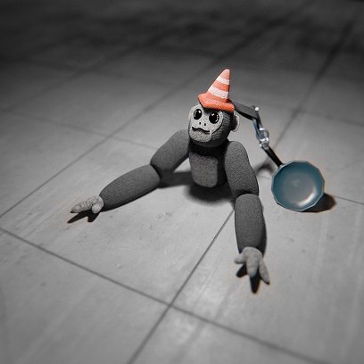 Scary Baboon™ Plushie GREY